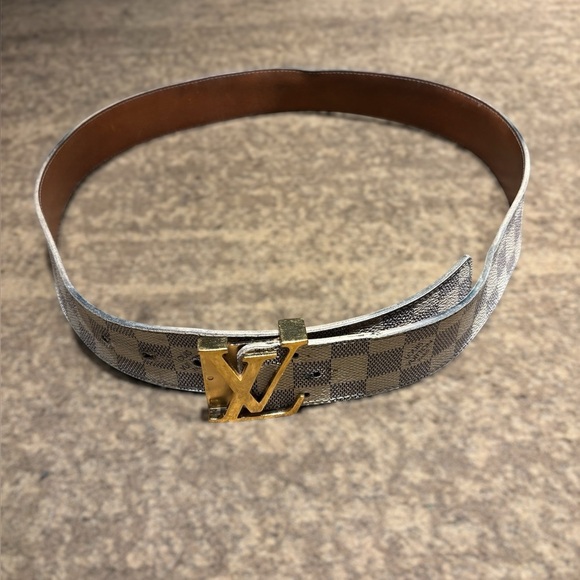 Louis Vuitton Damier Azur Belt – Gold LV Buckle – Men’s Size 90/36 - Picture 6 of 7